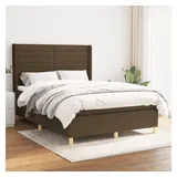 vidaXL Boxspringbett mit Matratze Dunkelbraun 140x200 cm Stoff