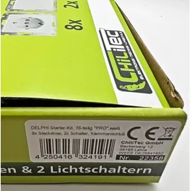 ChiliTec DELPHI Starter-Kit, 16-teilig weiß 8 Steckdose, 2 Schalter,
