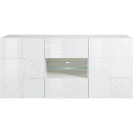 INOSIGN Sideboard »Miro« Breite 181 cm mit dekorativem siebdruck), weiß