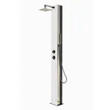 HAF Solardusche Ideal Solar Gartendusche TOBAGO V2A Solardusche 25L Weiße Glasfront (Pooldusche mit Einhebelmischer, Mit 25L Solartank aus Aluminium), WPC Bodenplatte separat erhältlich Tobago