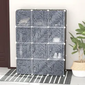Homcom Kleiderschrank DIY 111 x 145 x 47 cm Schwarz