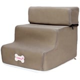 Poo4kark 3-stufige Hundetreppe, Haustierleiter-Abdeckung, abnehmbare, Bequeme, rutschfeste Hunderampe, Treppen, geeignet für kleine Hunde Heimtierbedarf Für Hundespielzeug (Khaki, One Size)