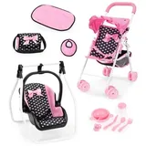 bayer Design Buggy Set, schwarz/pink