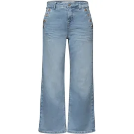 street one studio STREET ONE 7/8 Cropped Wide Leg Jeans, mit Knopfdetail - blau