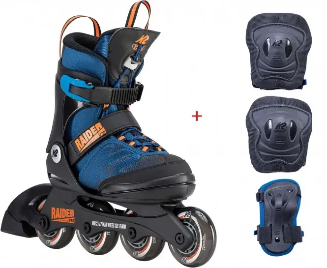 K2 RAIDER PRO Kinder Inline Skate 29-34 inkl. RAIDER PRO Schonerset - XS