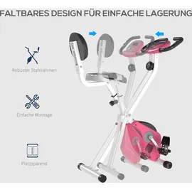 Homcom Fahrradtrainer mit Magnetwiderstand rosa/weiß