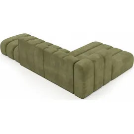 kaiser möbel Ecksofa L-Form mit Hocker, Grand Mini, Stoff Salvador, Olive, Rechts - Olive