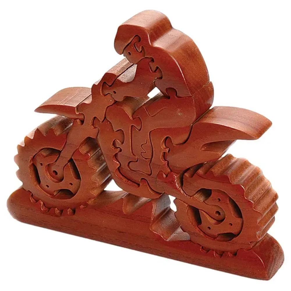 Booster Dirt Bike Motorcycle Holzpuzzle - Brown - One Size