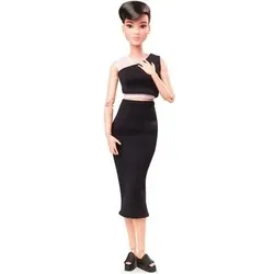 MATTEL GXB29 Barbie Signature Barbie Looks Puppe: Petite (kurze schwarze Haare)