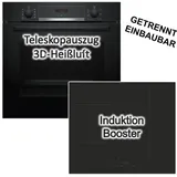 Bosch Herdset Hydrolyse Teleskopauszug + Induktionskochfeld Booster-Funktion
