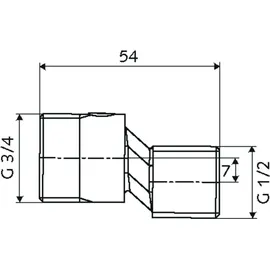 Schell S-Anschlussset G 1/2 AGxG 3/4 AG mit Vorabsperrung