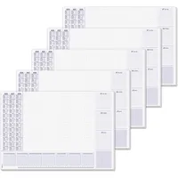 SIGEL H6355/5 Papier-Schreibtischunterlage DIN A2, Kalender 2026 - 2028 und Wochenplan, 30 Blatt, 5 Stück, Schreibunterlage aus nachhaltigem Papier