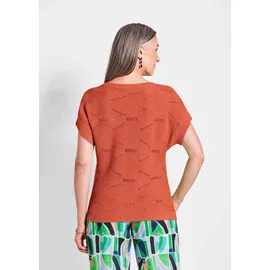 GOLDNER Kurzarm Baumwoll-Strickshirt orange 42