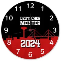 Speecheese Leverkusen Wanduhr aus Alu mit Spruch Deutscher Meister
