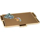 Relaxdays Puzzlebrett mit 6 Schubladen Braun,Hellbraun