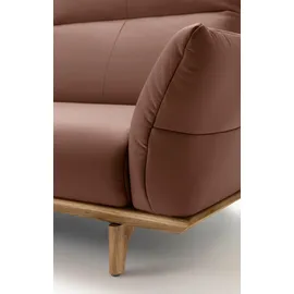 creation by rolf benz 4-Sitzer "CR.460 mit verstellbarer Rückenlehne, Designsofa, bequem", braun (signalbraun 534, 44), B:248cm H:103cm T:100cm, NaturLEDER OSKAR (echtes Rindsleder), CREATION BY ROLF BENZ, Sofas, Sockel in Nussbaum, Füße Nussbaum, Breite 248 cm