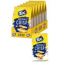 TUC Crisp Salted 6 x 100g I Salzgebäck Großpackung I Fein gesalzene Cracker I Extra dünn und knusprig