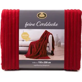 Gözze Feine Corddecke Kuscheldecke 150 x 200 cm Karminrot