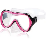 AQUAZON Maui Junior Medium Schnorchelbrille, Taucherbrille, Schwimmbrille, Tauchmaske für Kinder, Jugendliche von 7-12 Jahren, Tempered Glas, sehr robust, tolle Passform, Farbe:pink Junior