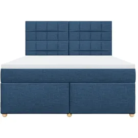 vidaXL Boxspringbett mit Matratze Blau 180x200 cm Stoff