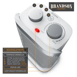 Brandson Heizlüfter 1500 W Silber/Weiß
