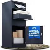 NTG Paketbox Wetterfester Stahl grau inkl. Zeitungsfach