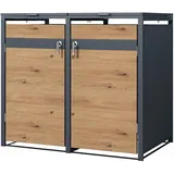 ML-Design Mülltonnenbox 2er 132 x 80 x 116,3 cm braun