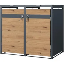 ML-Design Mülltonnenbox 2er 132 x 80 x 116,3 cm braun