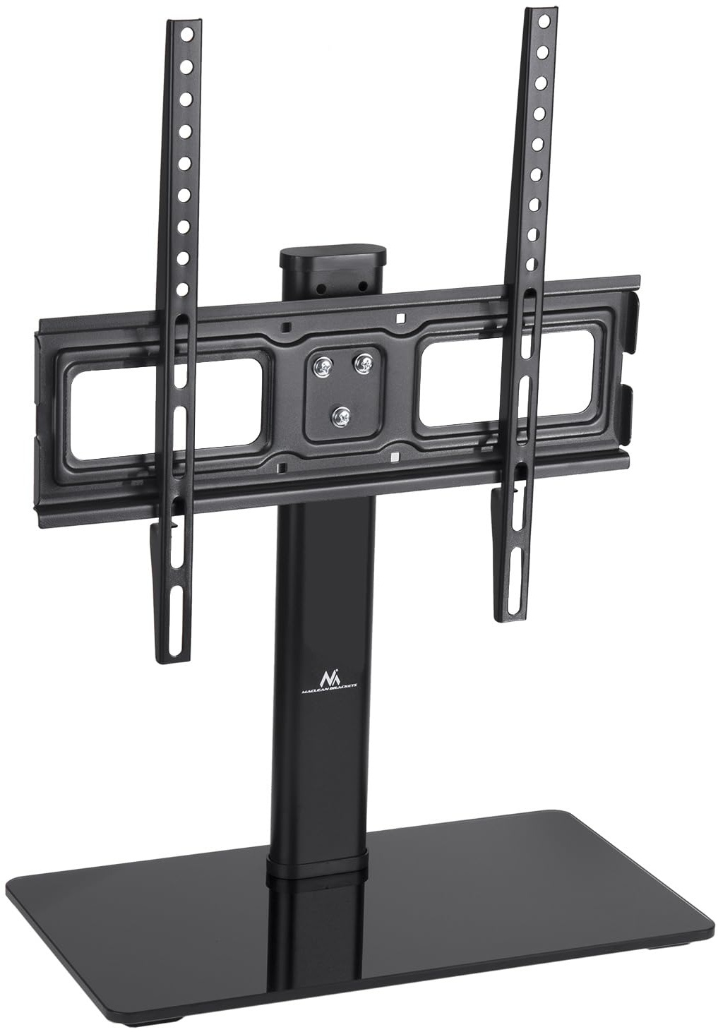 Maclean MC-450 TV-Ständer Standfüß TV Bildschirm Stand für 32-65" QLED LCD LED OLED Plasma Fernseher bis max. 40kg max. VESA 400x400, Höhenverstellbar