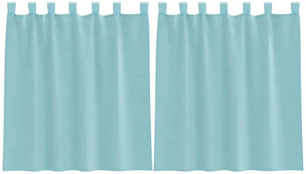 vidaXL Voile Vorhänge mit Schlaufen 2 Stk. Türkis 140x140 cm