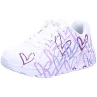 Skechers Street UNO SPREAT The Love Sneakers Mädchen JGoldcrown Weiss/lila, Schuhgröße:32 EU - 32 EU