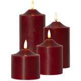 MARELIDA LED Kerzenset 4 Stück rot