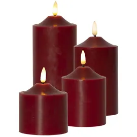 MARELIDA LED Kerzenset 4 Stück rot