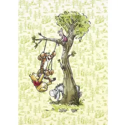 KOMAR Vliestapete »Winnie Pooh in the wood«, bunt, glatt