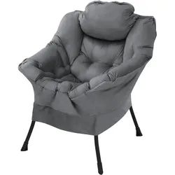 ML-Design Sessel Relaxsessel Loungesessel Wohnzimmersessel Ohrensessel Baumwolle Anthrazit