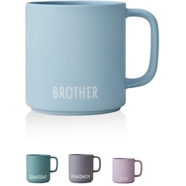 DESIGN LETTERS Lieblingsbecher Hellblau BROTHER | Geschenke für Bruder | Kaffeetasse mit Henkel aus Porzellan