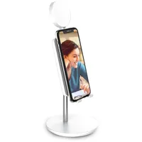 Digipower Shine Smartphone-Ständer mit 3" Ringlicht weiß 1er-Pack