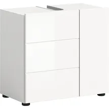 WELLTIME Waschbeckenunterschrank WELLTIME "BIEL, TOPSELLER, Breite 60 cm, 1 Tür, 2 Fächer, mit Siphonausschnitt", weiß, B:60cm H:56cm T:34cm, Schränke, Waschbeckenunterschrank, Badmöbel, Badschrank, Schrank, Unterschrank, Bad, Badezimmer