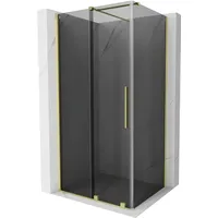 Mexen Velar Schiebetür 100x85 cm Graphit/Gold gebürstet Duschtrennwand - Grau