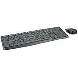 Logitech MK235, Standard, Kabellos, RF Wireless, QWERTZ, Schwarz, Maus enthalten