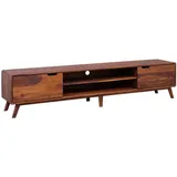 Massivmoebel24 Malmö 2 TV-Lowboard 220x40x48 cm Walnuss Lackiert Holz