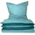 SCHIESSER Doubleface Renforcé türkis/anthrazit 155 x 220 cm + 80 x 80 cm