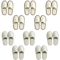 Teceyfeet 10er Set Gästehausschuhe, Unisex Hausschuhe Set Hochwertig Hotelslipper Badeslipper Gästepantoffeln - 43 EU