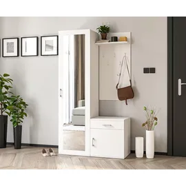 ax living Magnola Garderobenschrank 100 x 35 x 180,5 cm Weiß