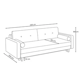 Konsimo Einzelsofa Eriso ¦ gelb ¦ Maße (cm): B: 220 H: 80