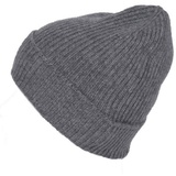Zwillingsherz Strickmütze Zwillingsherz Damen Mütze Beanie aus 100 % Kaschmir Breiter Umschlag grau