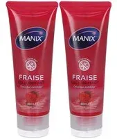 Manix Gel lubrifiant intime Fraise Douche 2x80 ml