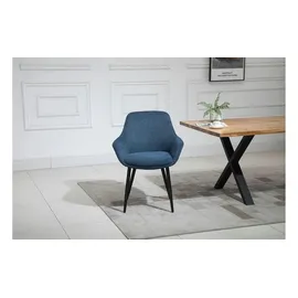 SalesFever Armlehnstuhl Strukturstoff dunkelblau 2er Set