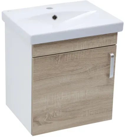 Naturel Vario Dekor Badezimmerschrank mit Waschbecken 50x51x40 cm Eiche Bardolino matt VARIO250BIDB