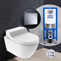 Geberit AquaClean Tuma Classic Komplett-SET Dusch-WC mit neeos Vorwandelement,, 146090111+16603CR#SET,